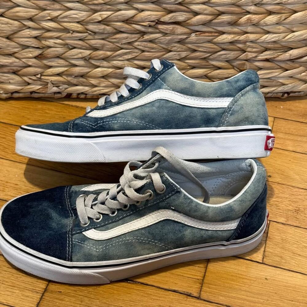 Vans Old‎ Skool Denim Blue Wash Canvas Skate Shoes Sneakers Womens 9 - Picture 6 of 8